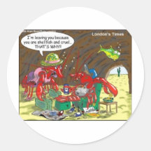 Fish Divorce Funny Cartoon Gifts Tees Collectibles Stickers