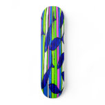 Fish in Blue, Green and Pink Striped Tank skateboards