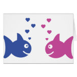 fish in love icon greeting cards