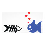 fish in love icon photo cards