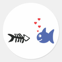 fish in love icon sticker