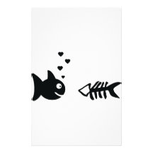 fish in love symbol stationery