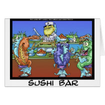 Fish Meet Markets AKA Sushi Bar Funny Gifts & Card