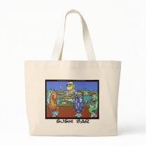 Fish Meet Markets AKA Sushi Bar Funny Gifts & Card Canvas Bags