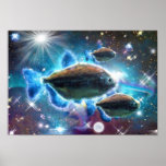 Fish Nebula Outer Space Fantasy Art Poster