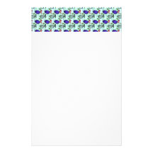 Fish Pattern. Blue Fish Ghost Fish. Stationery