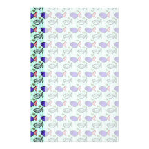 Fish Pattern. Blue Fish Ghost Fish. Personalized Stationery