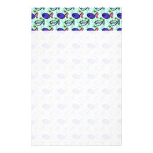 Fish Pattern. Blue Fish Ghost Fish. Personalized Stationery
