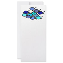 Fish School - Blue and Aqua Personalized Rack Card