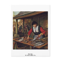 Fish Seller By Ostade Adriaen Van Postcard