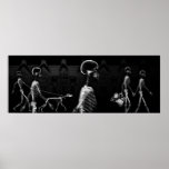 Fish Tank BKRD X-Ray Skeletons Midnight Stroll B&W