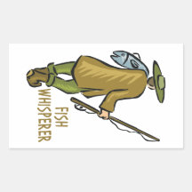 Fish Whisperer Fishing Rectangle Sticker