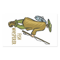 Fish Whisperer Fishing Rectangle Sticker