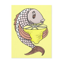 Fish With Lemon Post Cards