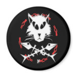 fishbone gato refrigerator magnet