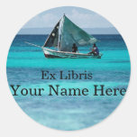 Fisherman Bookplate Sticker