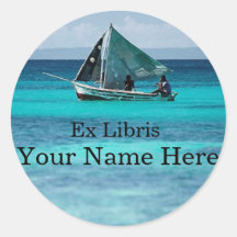 Fisherman Bookplate Sticker