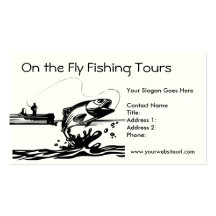 Fisherman Fishing on Lake Business Card Template