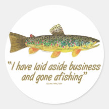Fisherman Quote Round Sticker