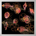 Fishes fossils posters