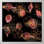 Fishes fossils posters
