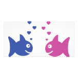 fishes in love icon photo cards