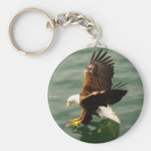 Fishing Bald Eagle Motivational Wildlife Gift Key Chain