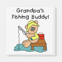 Fishing-Bear Grandpa's Fishing Buddy Tshirts Fridge Magnets