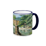 Fishing Bennett Springs Landscape Acrylic Painting Ringer Mug