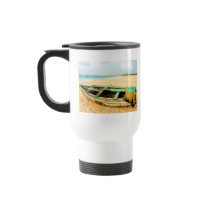 Fishing Boat on the Beach Mugs