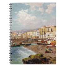 Fishing Boats on the Beach at Marinella, Naples (o Spiral Notebook