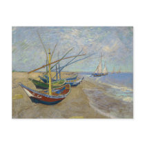Fishing Boats on the beach at Saintes-Maries-de-la Postcard