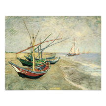Fishing Boats on the Beach by Vincent van Gogh Personalised Announcements