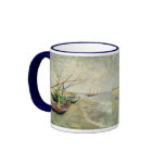 Fishing Boats on the Beach by Vincent van Gogh mugs