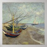 Fishing boats on the beach print