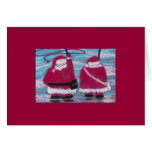 fishing claus greeting cards