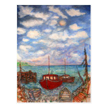 Fishing in the Maritimes Post Card