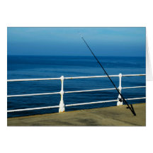 Fishing Pole on the Pier Blank Card
