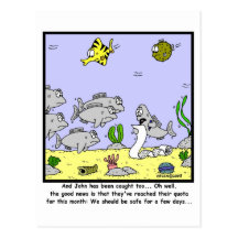 Fishing Quota: Fish cartoon Post Card
