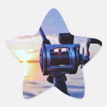 Fishing Reel at Sunset Sticker