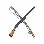 Fishing Rod and Shotgun embroidered shirts