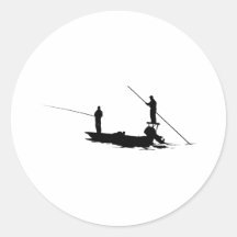 Fishing Round Sticker