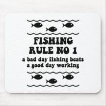Fishing Rule No 1 Mousepads