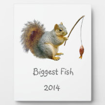Fishing Squirrel Plaque