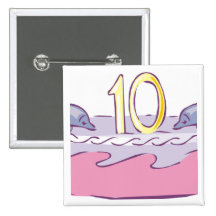 Fishy 10th Birthday Gifts Pin