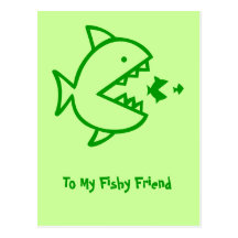 Fishy Business - Green Post Cards