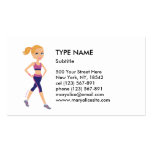 Fitness Girl Cartoon Business Card