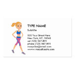 Fitness Girl Cartoon Style 3 Business Card Templates