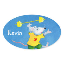 Fitness Mouse Oval Sticker