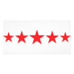 five 5 red stars deluxe photo cards